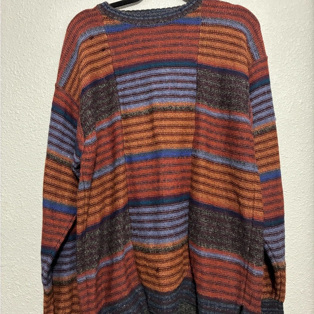 The Territory Ahead 100% Alpaca Sweater Multicolor Striped Knit Peru Size L-READ - Picture 6 of 10